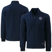 Men's Cutter & Buck Navy New York Mets Roam Eco Recycled Tri-Blend Full-Zip Jacket