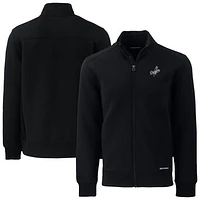 Men's Cutter & Buck Black Los Angeles Dodgers Roam Eco Recycled Tri-Blend Full-Zip Jacket