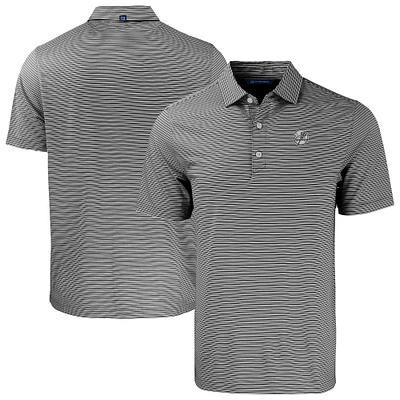 Men's Cutter & Buck Black New York Yankees Forge Eco Double Stripe Stretch Recycled Polo