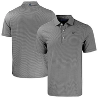 Men's Cutter & Buck Black Athletics Forge Eco Double Stripe Stretch Recycled Polo