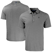 Men's Cutter & Buck Black Athletics Forge Eco Double Stripe Stretch Recycled Polo