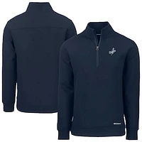 Men's Cutter & Buck Navy Los Angeles Dodgers Roam Eco Quarter-Zip Jacket