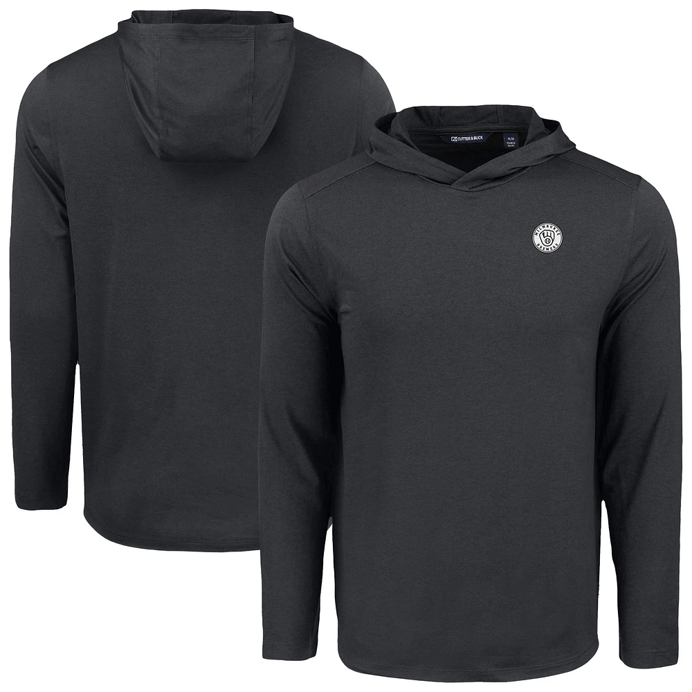 Men's Cutter & Buck Black Milwaukee Brewers Coastline Epic Comfort Eco Recycled Hoodie T-Shirt