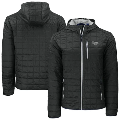 Men's Cutter & Buck Black Tampa Bay Rays Rainier PrimaLoft® Eco Full-Zip Hoodie Jacket