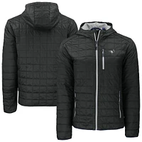 Men's Cutter & Buck Black Toronto Blue Jays Rainier PrimaLoft® Eco Full-Zip Hoodie Jacket