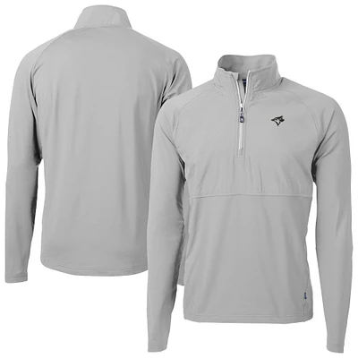 Men's Cutter & Buck Toronto Blue Jays Adapt Eco Hybrid Raglan DryTec Quarter-Zip Jacket