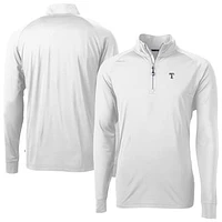 Men's Cutter & Buck White Texas Rangers Adapt Eco DryTec Raglan Quarter-Zip Jacket