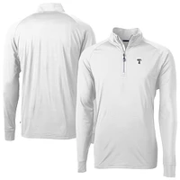 Men's Cutter & Buck White Texas Rangers Adapt Eco DryTec Raglan Quarter-Zip Jacket