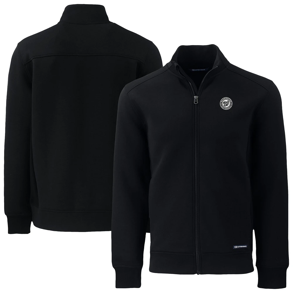 Men's Cutter & Buck Black Washington Nationals Roam Eco Recycled Full-Zip Jacket