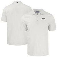 Men's Cutter & Buck White Tampa Bay Rays Pike Eco Symmetry Print Recycled Polo