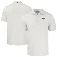 Men's Cutter & Buck White Tampa Bay Rays Pike Eco Symmetry Print Recycled Polo