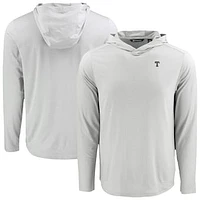 Men's Cutter & Buck Gray Texas Rangers Coastline Epic Comfort Eco Recycled Long Sleeve Hoodie T-Shirt