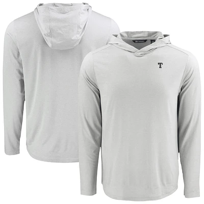 Men's Cutter & Buck Gray Texas Rangers Coastline Epic Comfort Eco Recycled Long Sleeve Hoodie T-Shirt