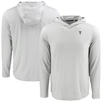 Men's Cutter & Buck Gray Texas Rangers Coastline Epic Comfort Eco Recycled Long Sleeve Hoodie T-Shirt