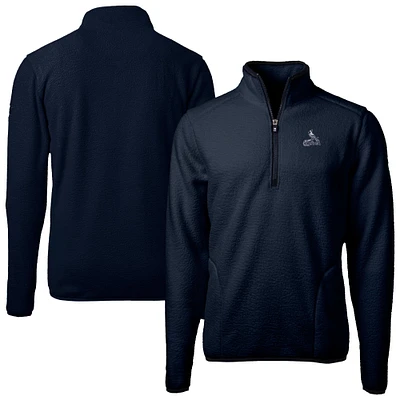 Men's Cutter & Buck Navy St. Louis Cardinals Cascade Eco Fleece Quarter-Zip Jacket