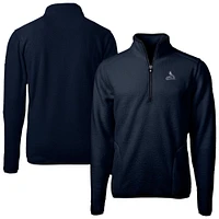 Men's Cutter & Buck Navy St. Louis Cardinals Cascade Eco Fleece Quarter-Zip Jacket