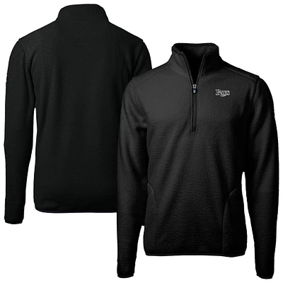 Men's Cutter & Buck Black Tampa Bay Rays Cascade Eco Fleece Quarter-Zip Jacket