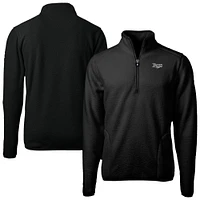 Men's Cutter & Buck Black Tampa Bay Rays Cascade Eco Fleece Quarter-Zip Jacket