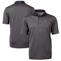 Men's Cutter & Buck Black/Gray Boston Red Sox Big Tall Virtue Eco Pique Micro Stripe Recycled Polo