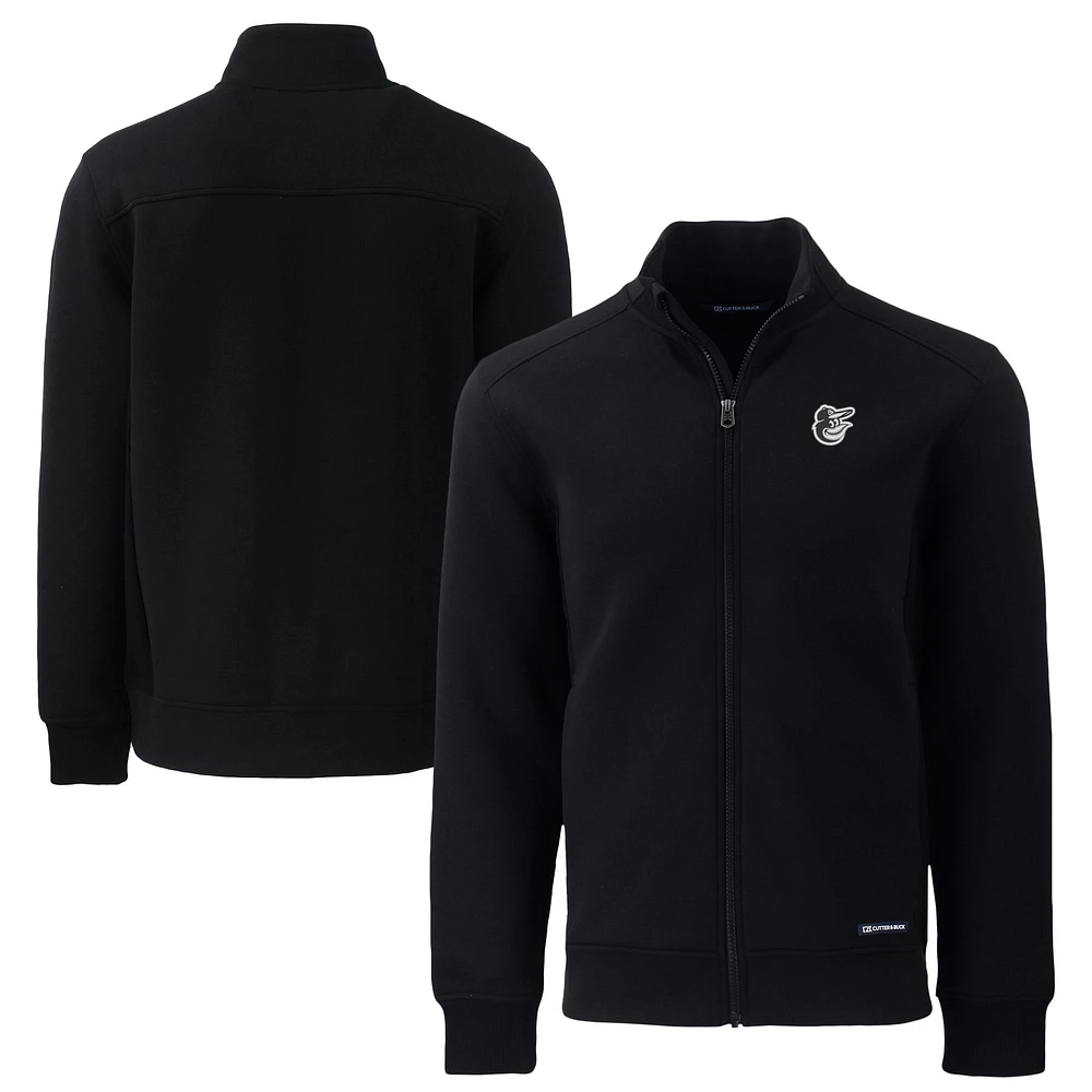 Men's Cutter & Buck Black Baltimore Orioles Big & Tall Roam Eco Recycled Full-Zip Jacket