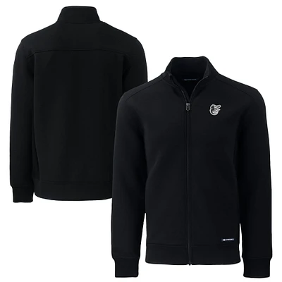 Men's Cutter & Buck Black Baltimore Orioles Big & Tall Roam Eco Recycled Full-Zip Jacket