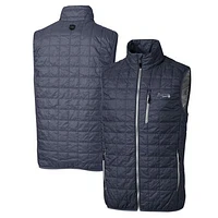 Men's Cutter & Buck Anthracite Atlanta Braves Big Tall Rainier PrimaLoft® Eco Insulated Full-Zip Puffer Vest