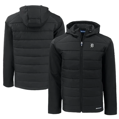 Men's Cutter & Buck Detroit Tigers Big Tall Evoke Hybrid Eco Softshell Recycled Full-Zip Jacket