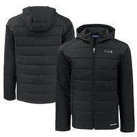 Men's Cutter & Buck Black Atlanta Braves Big Tall Evoke Hybrid Eco Softshell Recycled Full-Zip Jacket