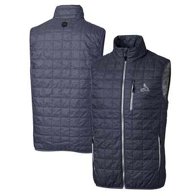 Men's Cutter & Buck Anthracite St. Louis Cardinals Big & Tall Rainier Eco Insulated PrimaLoft Full-Zip Puffer Vest