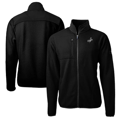 Men's Cutter & Buck Black Los Angeles Dodgers Big Tall Cascade Eco Sherpa Fleece Full-Zip Jacket