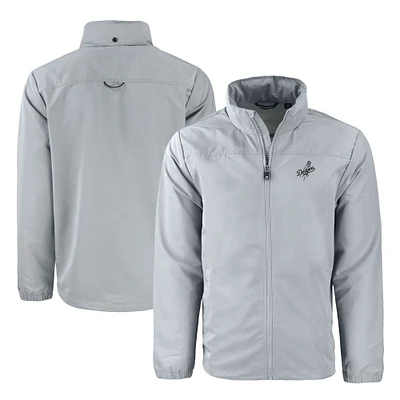 Men's Cutter & Buck Los Angeles Dodgers Big & Tall Charter Eco Knit Recycled Full-Zip Jacket