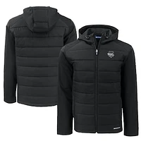 Men's Cutter & Buck Black Philadelphia Phillies Big Tall Evoke Hybrid Eco Softshell Recycled Full-Zip Hooded PrimaLoft Jacket