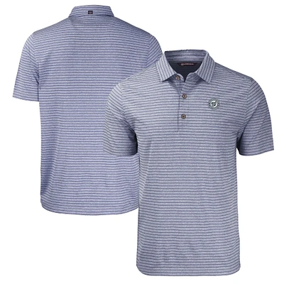 Men's Cutter & Buck Heather Navy Washington Nationals Big Tall Forge Eco Stripe Stretch Recycled Polo
