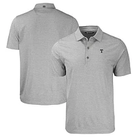 Men's Cutter & Buck Heather Gray Texas Rangers Big Tall Forge Eco Stripe Stretch Recycled Polo