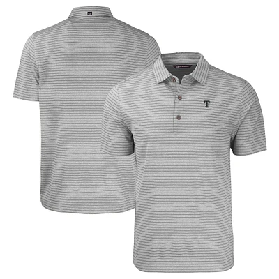 Men's Cutter & Buck Heather Gray Texas Rangers Big Tall Forge Eco Stripe Stretch Recycled Polo