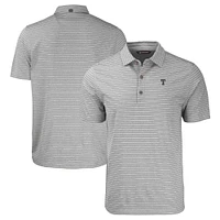 Men's Cutter & Buck Heather Gray Texas Rangers Big Tall Forge Eco Stripe Stretch Recycled Polo