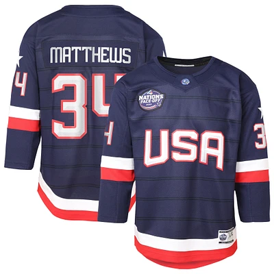 Youth Auston Matthews Navy USA 2025 4 Nations Face-Off Premier Player Jersey