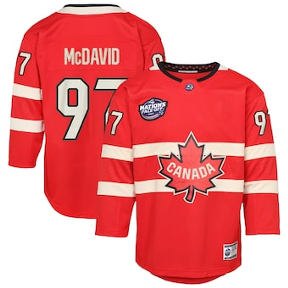 Youth Connor McDavid Red Canada 2025 4 Nations Face-Off Premier Player Jersey