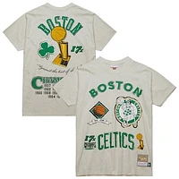 Men's Mitchell & Ness Oatmeal Boston Celtics Hardwood Classics Legacy Defined Retro Championship T-Shirt