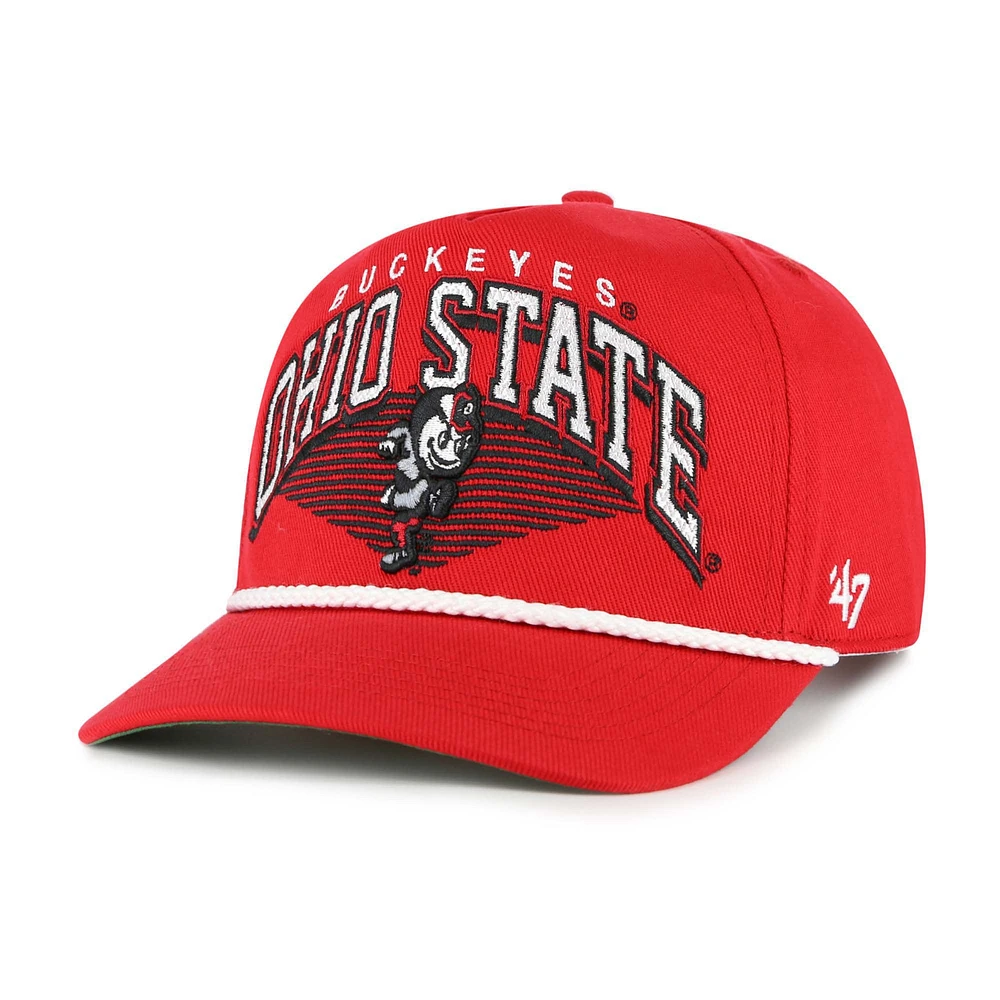 Men's '47 Scarlet Ohio State Buckeyes Pomona Rope Hitch Adjustable Hat