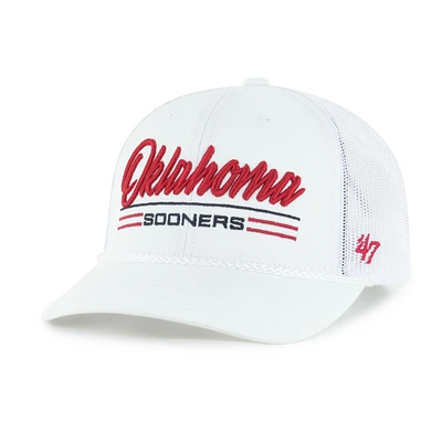 Men's '47 White Oklahoma Sooners Garner Rope Trucker Adjustable Hat