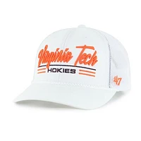 Men's '47 White Virginia Tech Hokies Garner Rope Trucker Adjustable Hat