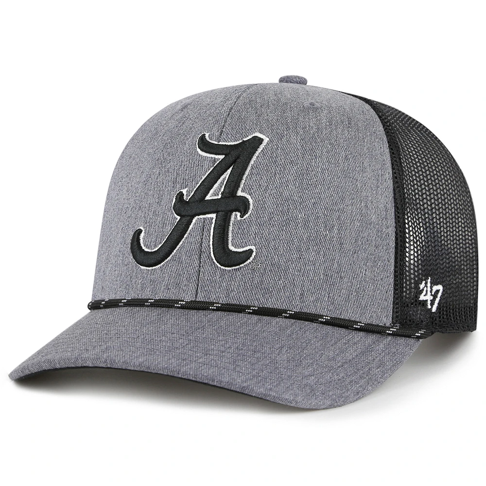 Men's '47 Gray Alabama Crimson Tide Carbon Rope Adjustable Hat