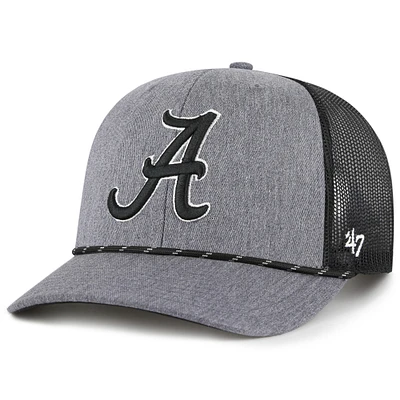 Men's '47  Gray Alabama Crimson Tide Carbon Rope Adjustable Hat