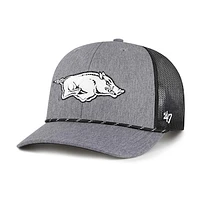 Men's '47  Gray Arkansas Razorbacks Carbon Rope Adjustable Hat