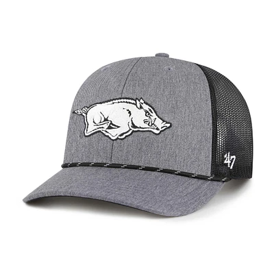 Men's '47  Gray Arkansas Razorbacks Carbon Rope Adjustable Hat