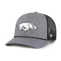 Men's '47  Gray Arkansas Razorbacks Carbon Rope Adjustable Hat