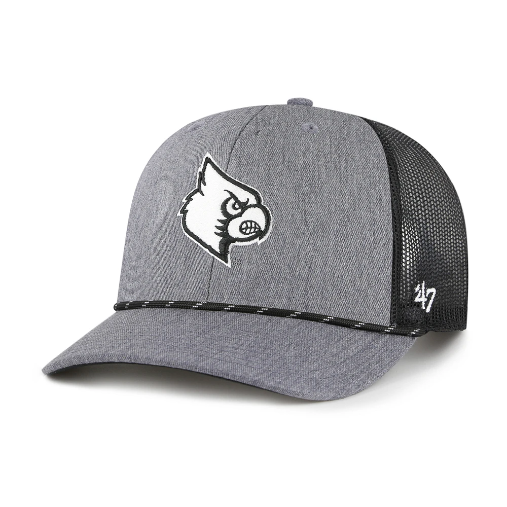 Men's '47 Gray Louisville Cardinals Carbon Rope Adjustable Hat