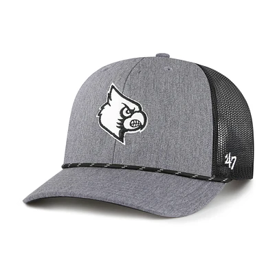 Men's '47  Gray Louisville Cardinals Carbon Rope Adjustable Hat
