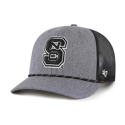 Men's '47  Gray NC State Wolfpack Carbon Rope Adjustable Hat